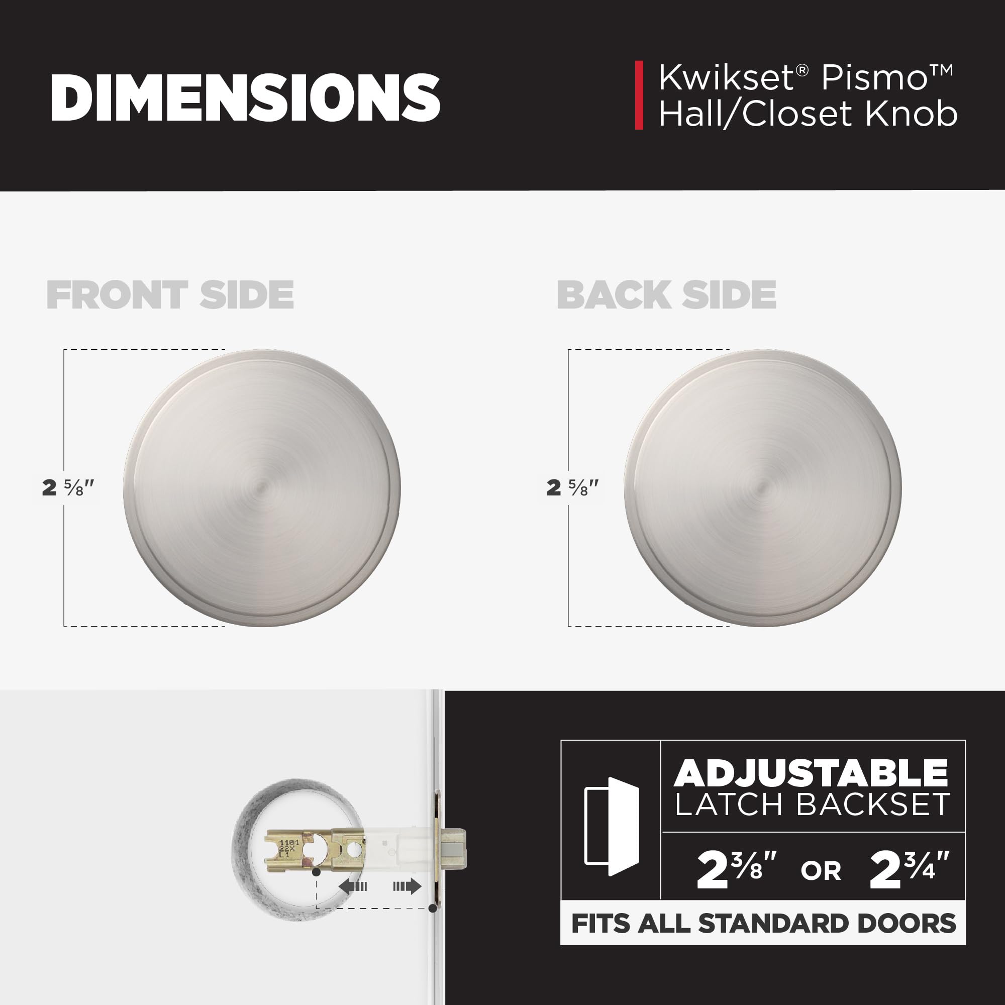 Kwikset Pismo Satin Nickel Door Knob - Modern Design -3 Kwikset Pismo Satin Nickel Door Knob - Modern Design -3