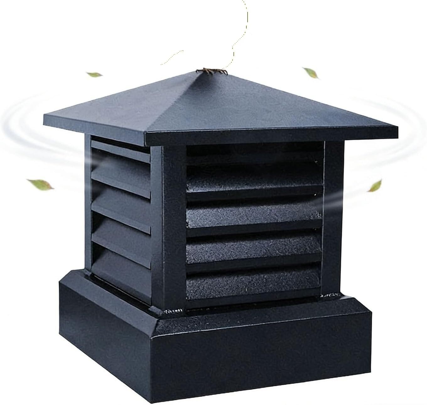 Heavy Duty Chimney Cap 10 12 14in Villa Cowl Fireplace Chimney Caps Aluminum Alloy Square Tapered Top Louvre Roof(10in)