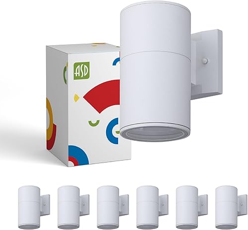 Miniatura 1 de ASD Lámpara de pared cilíndrica redonda de 1 vía, enchufe E26 de 60 W, 120 V, impermeable, compatible con bombillas LEDCFLincandescentes,