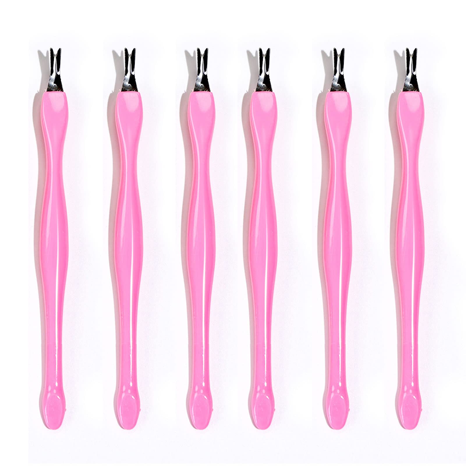 Cuticle knife Trimmer, 24 Pack Cuticle ForkTrimmer Nail Cuticle Remover Trimmer Pusher Dead Skin with Double Head V-Shaped Fork Manicure Pedicure Cleaner Care Tools for Home and Nail Shop (P)