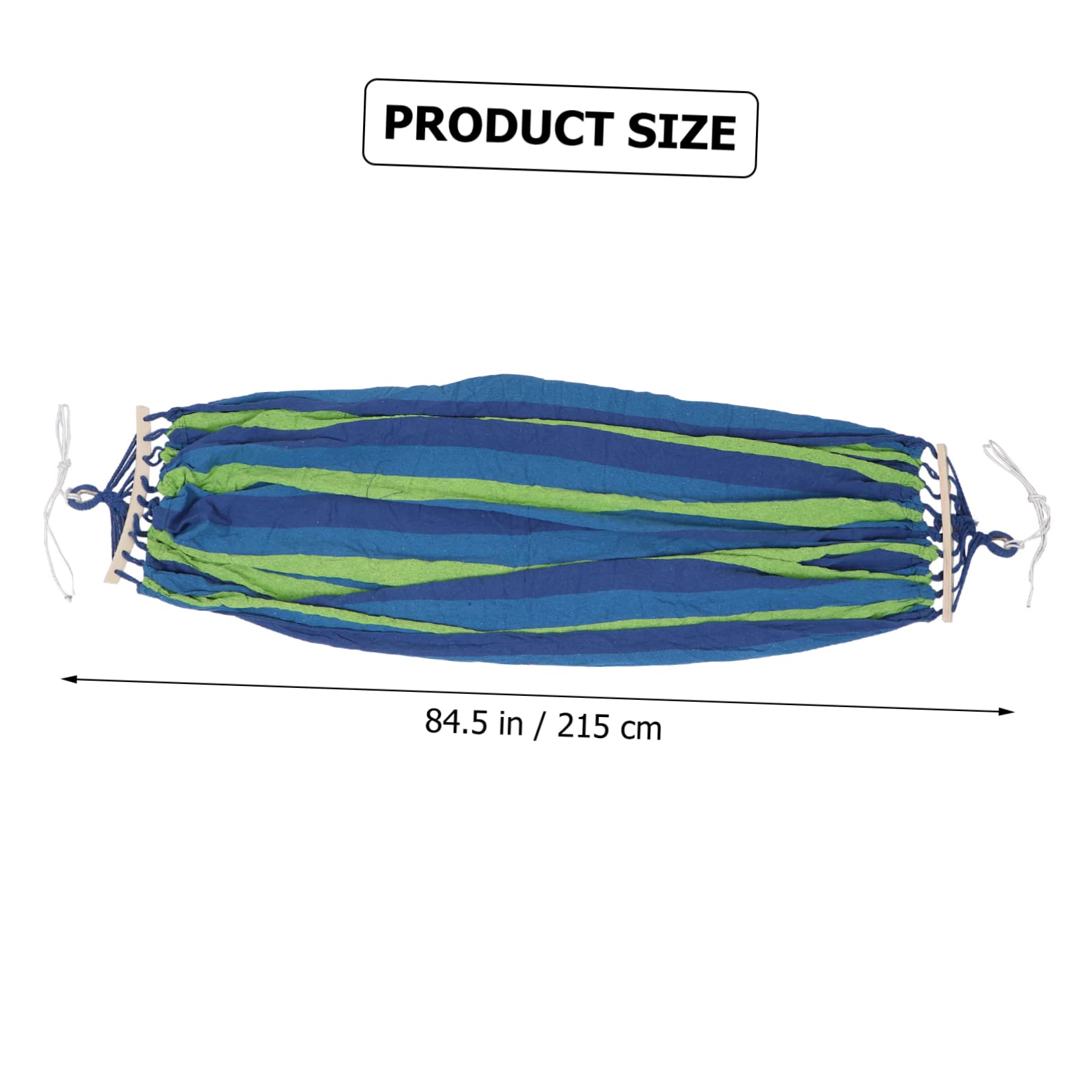 Hamac D'extérieur Anti-roulis Double en Toile Rayée Bleu, Hamac de Jardin Large 2 Places pour Camping, Terrasse et Plage, Léger et Portable, Facile à Installer