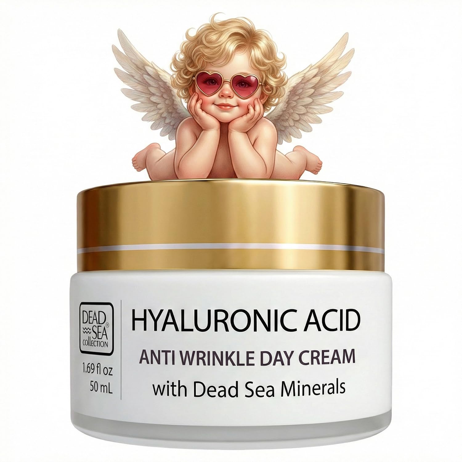 Dead Sea Collection Day Cream for Face with 5% Hyaluronic Acid, Dead Sea Minerals, and Vitamin E – Anti Aging Nourishing Skin Care Moisturizer to Reduce Wrinkles (1.69 fl. oz)