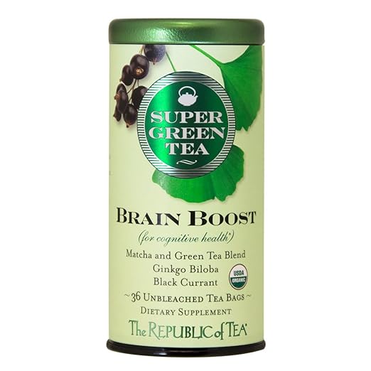 The republic of tea brain boost supergreen green tea, ginkgo bilo…