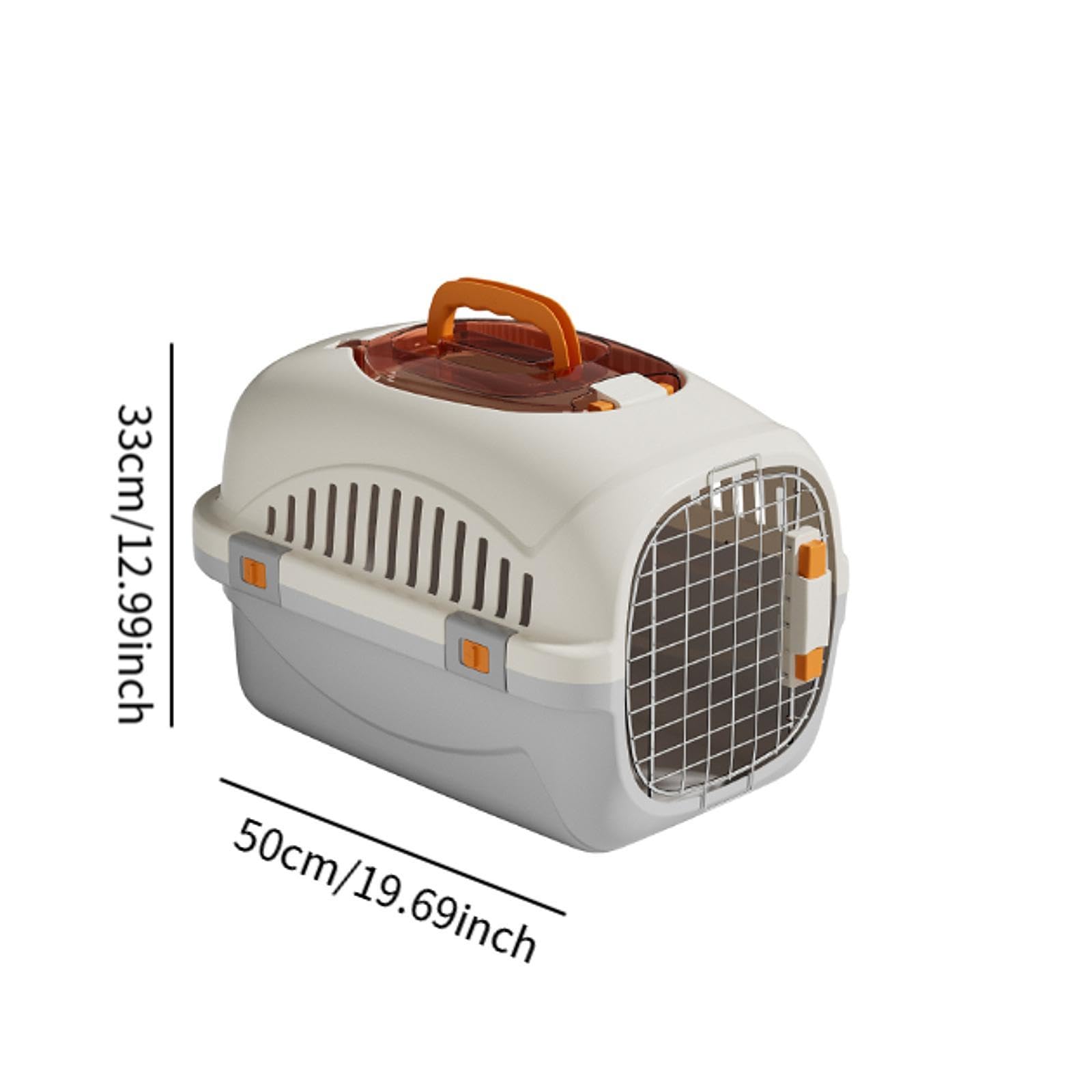 Transportín para Gatos, Caseta Rígida para Perros Y Gatos, Transportín de Viaje Transpirable para Mascotas, Puerta de Alambre para Gatos, Perros Peque, Gris