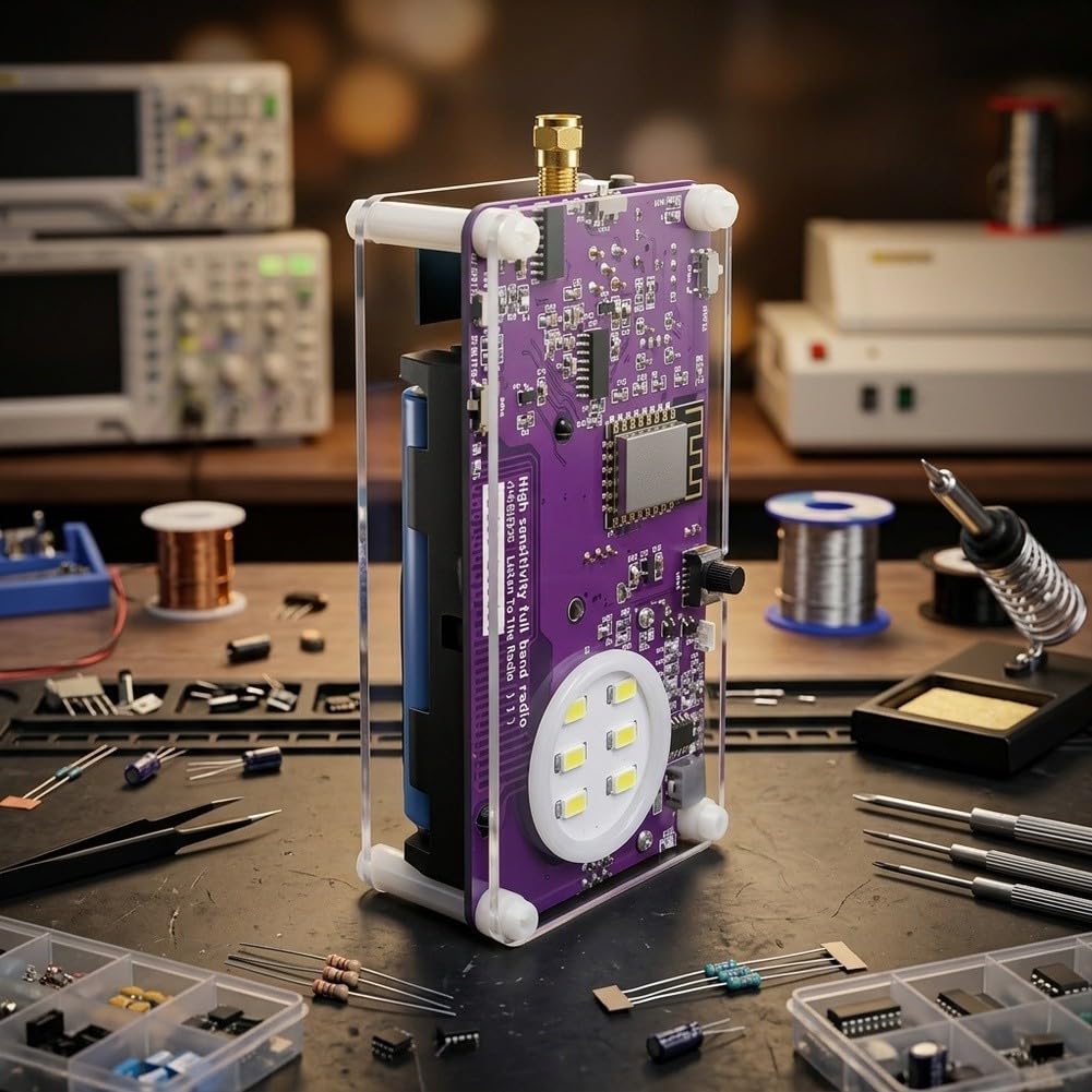SSB Vollband Radio Handheld für dsp Chip 2500mAh SSB Vollband(Transparent) | Einseitenband SSB, volles Band 157kHz-30MHz, hochsensibler für dsp-Chip, 2500mAh für akku, für ota Updates