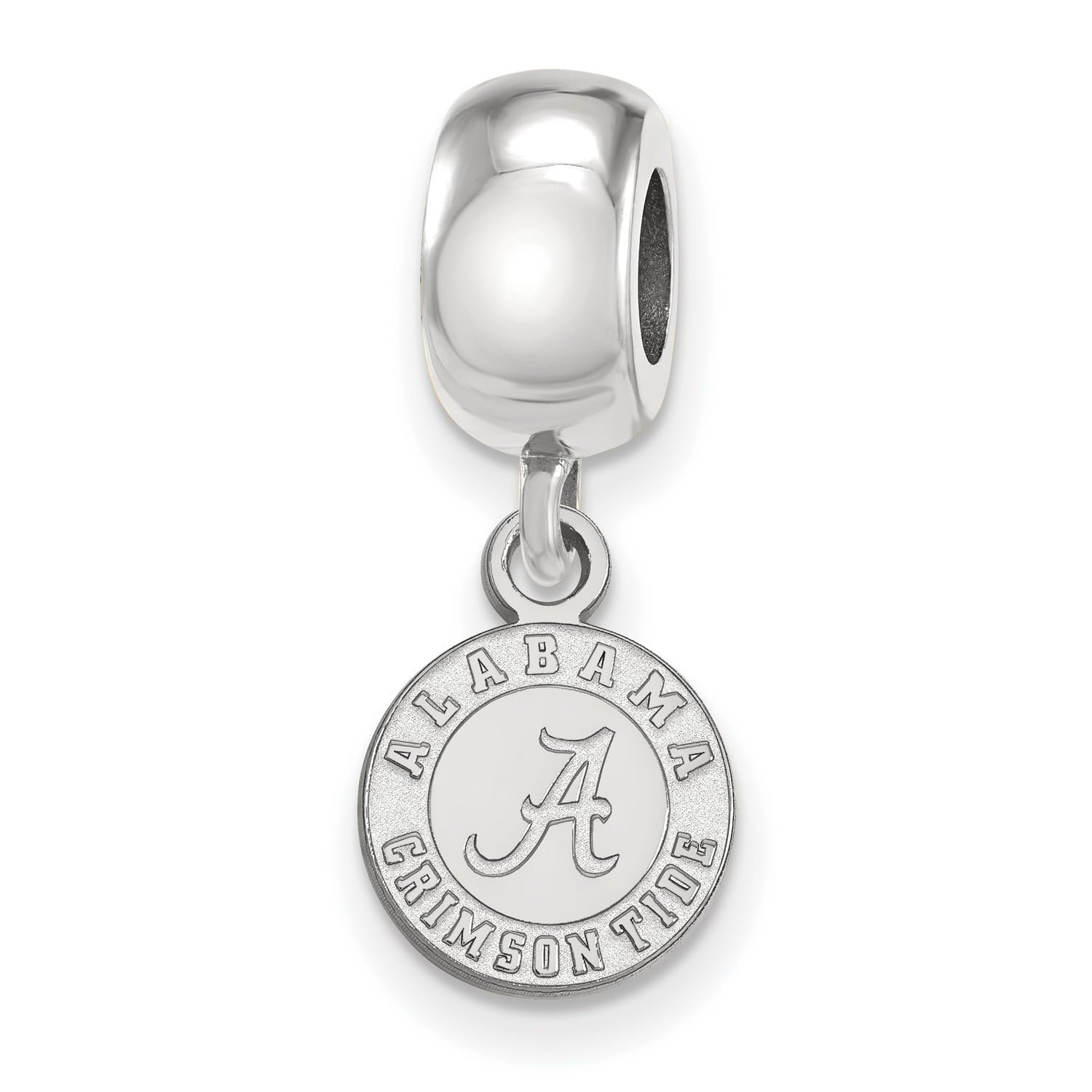 Jewelry Stores Network University of Alabama Crimson Tide School Letter and Name Dangle Bead Charm in Sterling Silver 10 mm x 9 mm