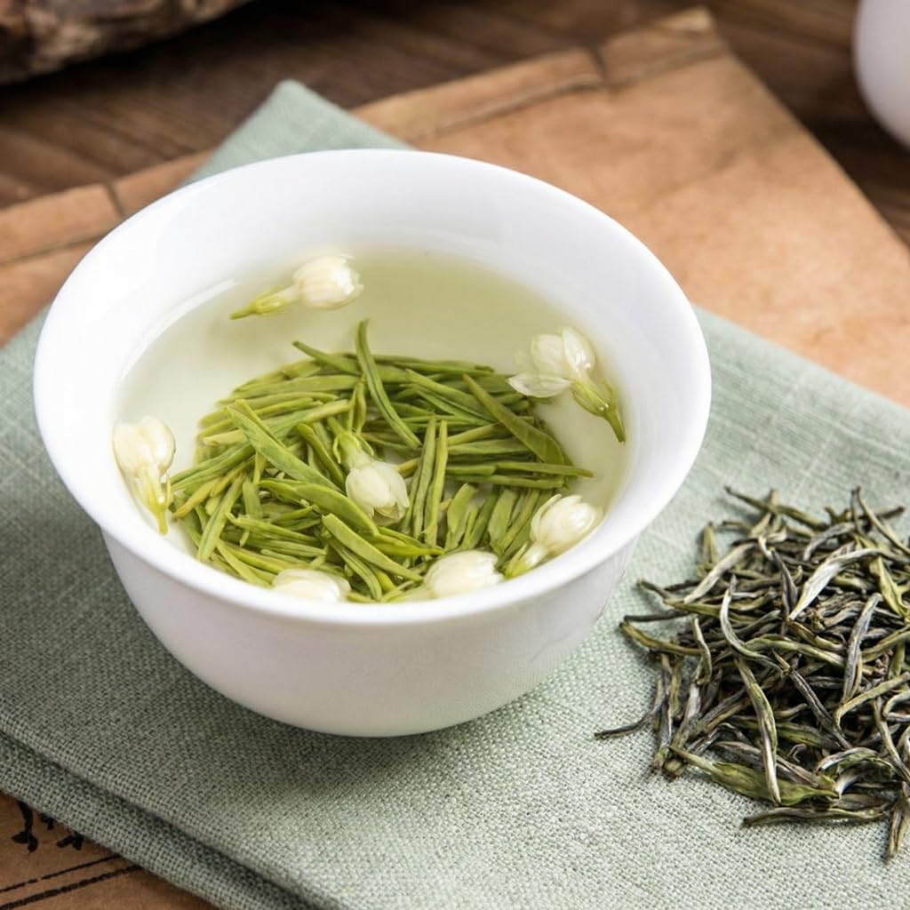 Tè Verde Al Gelsomino 250g × 2 | Tè Verde in Foglie Sciolte Di Qualità Premium 17,64oz | Ricco Aroma Floreale, Gusto Morbido | Per Sé Stessi O Per Donare