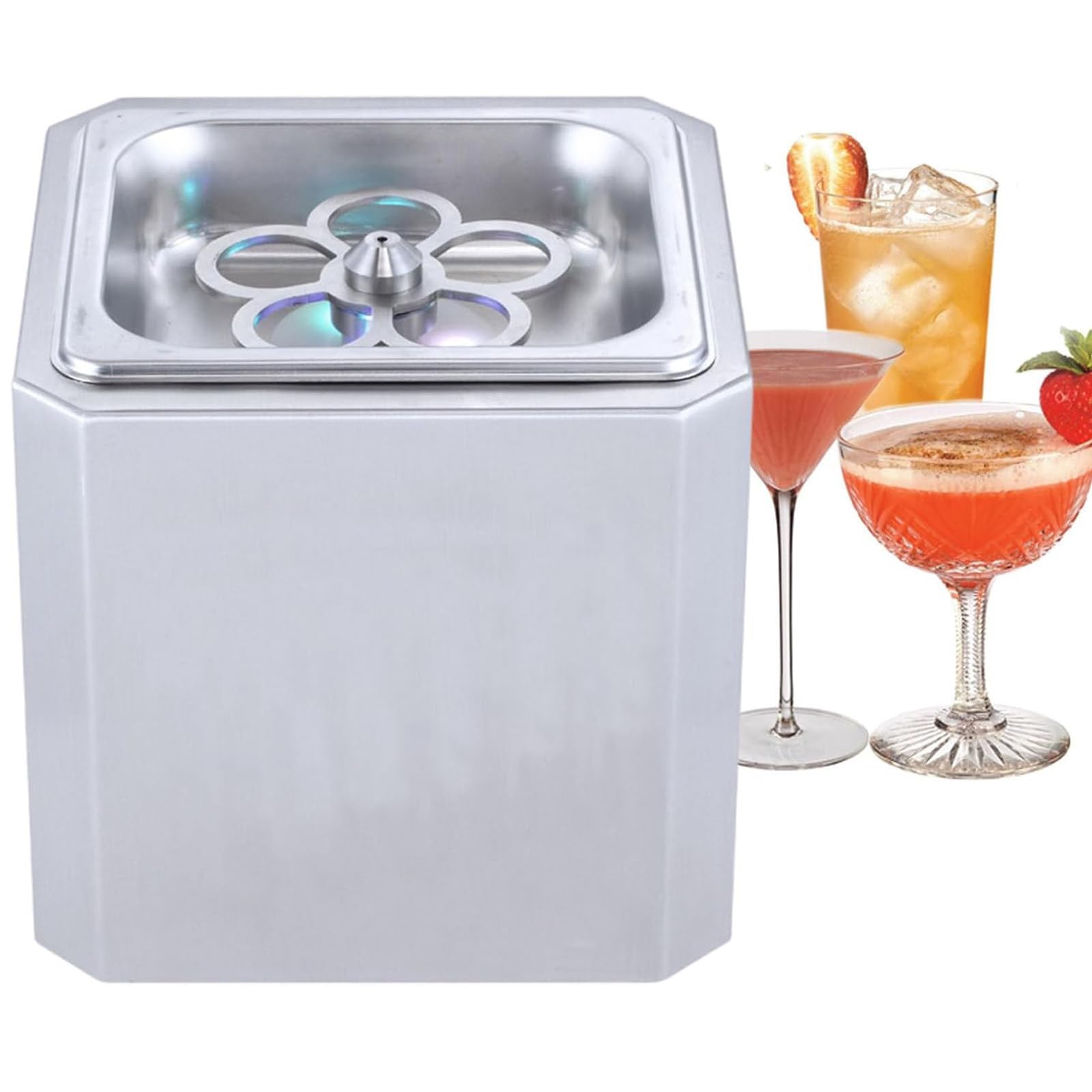 Refrigeratore di vetro per cocktail, birra, bevande miste, congelatore istantaneo per bar, ristorante, cucina, refrigeratore in vetro CO2 per tazze e bicchieri