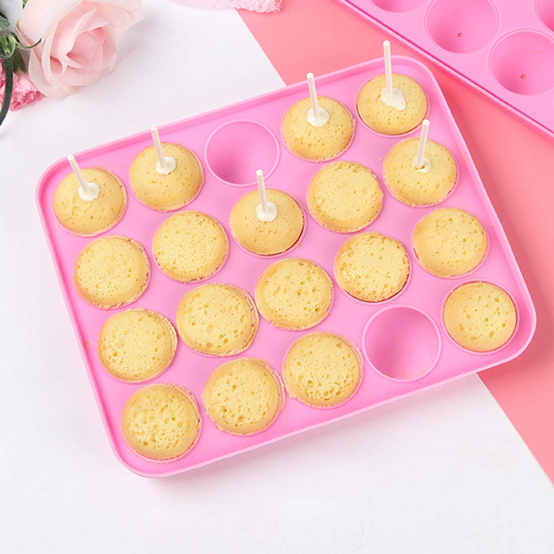 20 wgłębień silikonowa taca Pop Stick Mould- Lollipop Party Cupcake Foremki, bez BPA