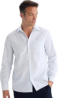 قميص عصري من نسيج محبوك برقبة بولو وقصة عادية وأكمام طويلة للرجال من ديفاكتو، D6101AX