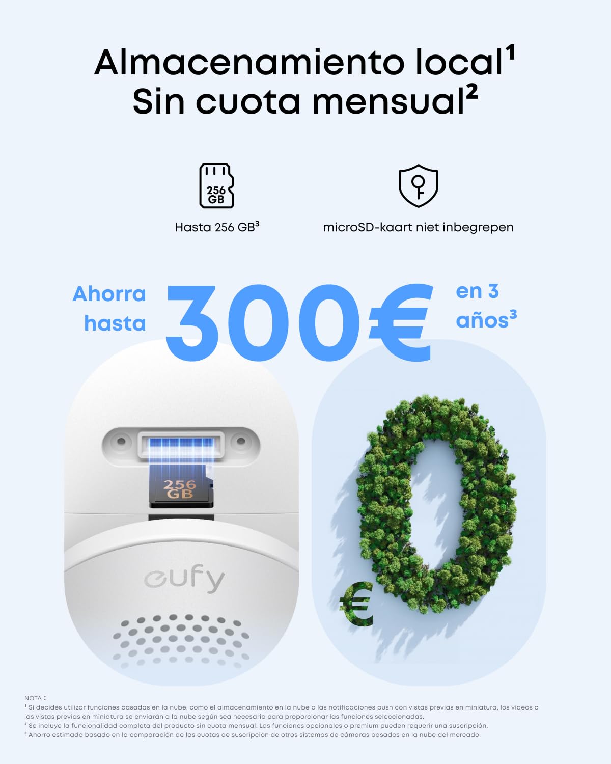 eufy Security C31 camara vigilancia wifi exterior e interior, cámara para mascotas y bebés con aplicación móvil, visión nocturna en color, giro e inclinación de 360,almacenamiento local,grabación 24/7