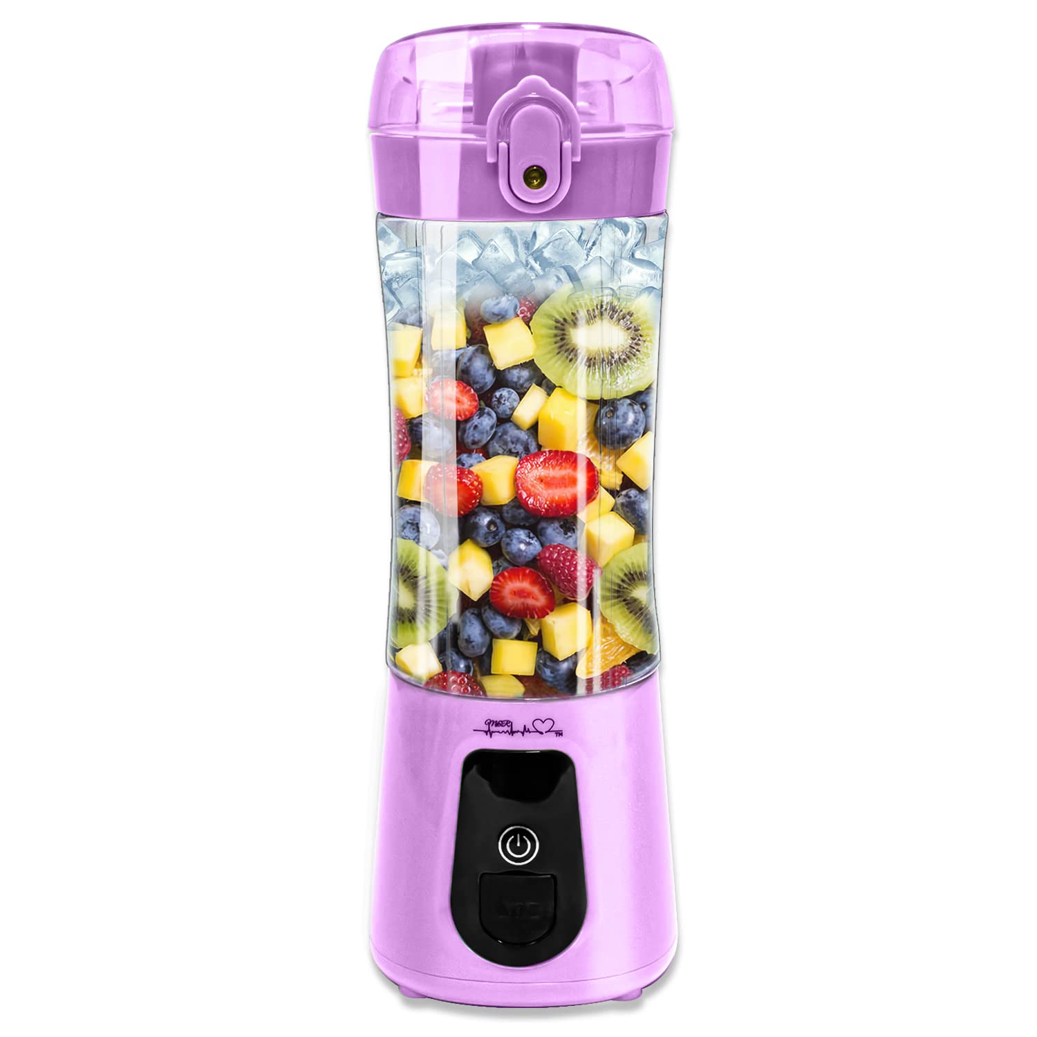 M&R, Personal Blender for Shakes and Smoothies & Baby Food 340ml Portable Blender, USB Rechargeable, High power easy to Crushes Ice and Frozen Fruit, Portable juice Cup for home & travel. (Purple)