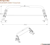 Vista 4 de KEKO Barra enrollable deportiva para Dodge RAM 1500 Classic - Crew Cab (2019-2021)