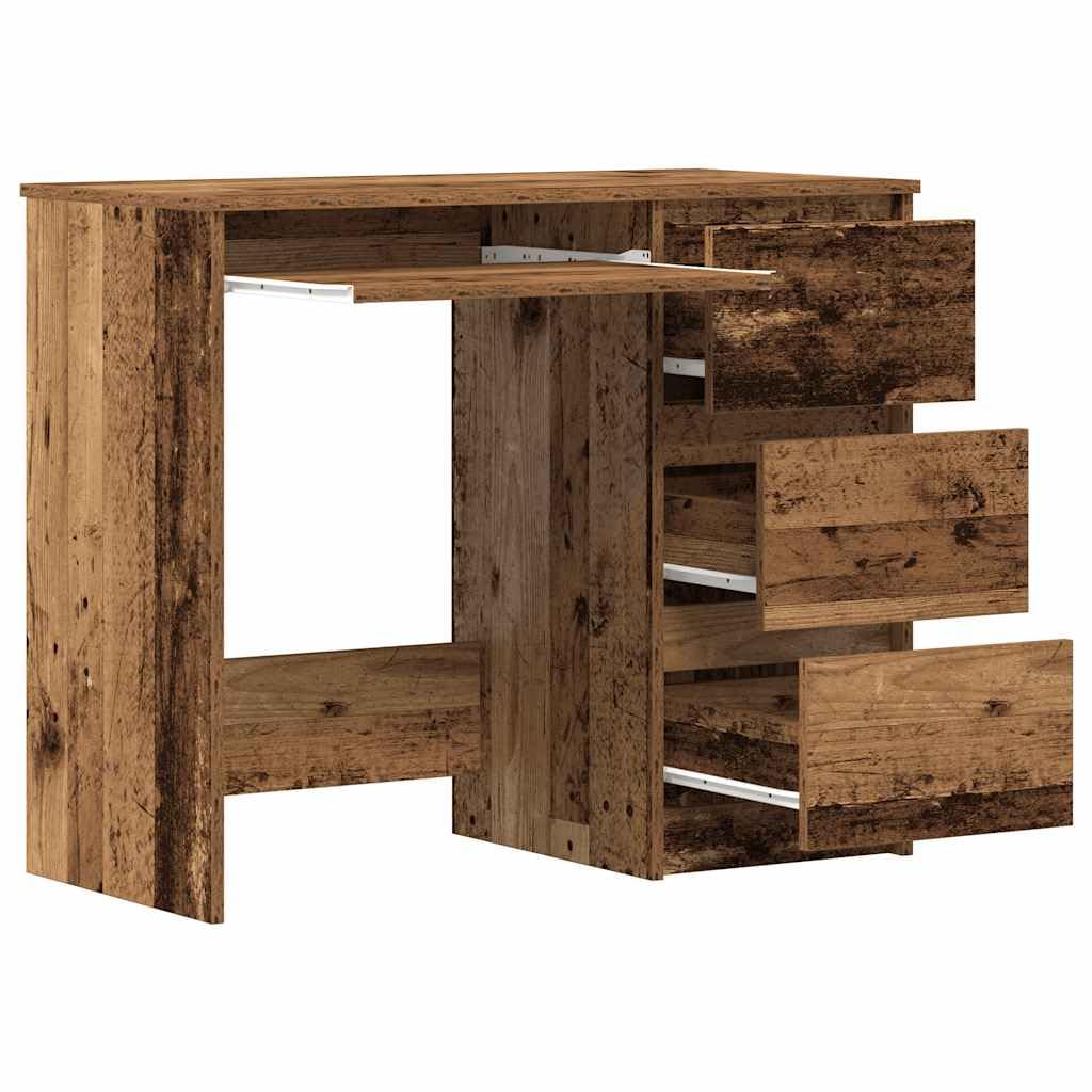 vidaXL Bureau vieux bois 90x45x76 cm bois d'ingénierie, bureau d'ordinateur, bureau d’écriture, mobilier de bureau à domicile, bureau d'étude