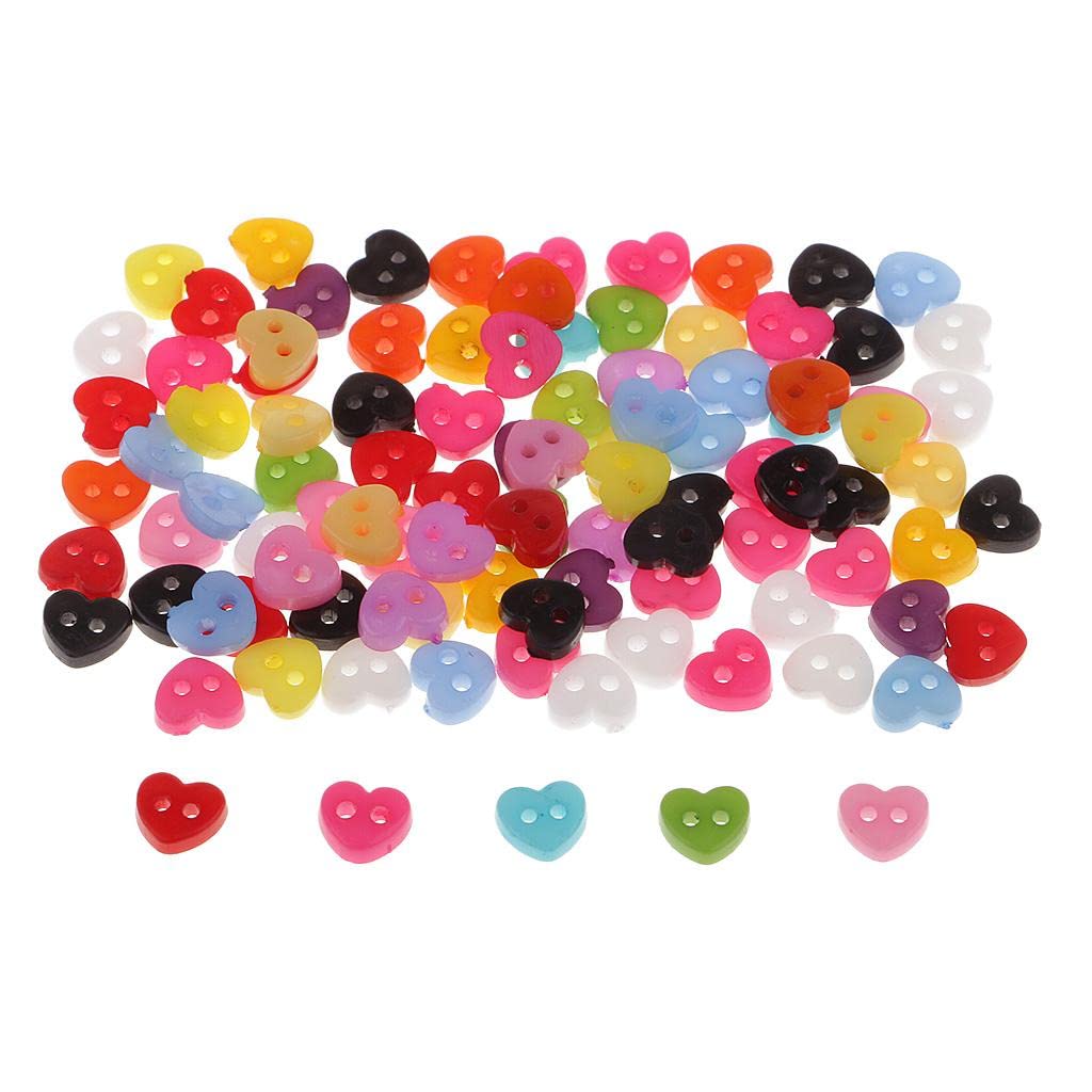 Amazon | 約100個 樹脂 ボタン ミニ 5〜6mm カラフル 裁縫材料 全9種  