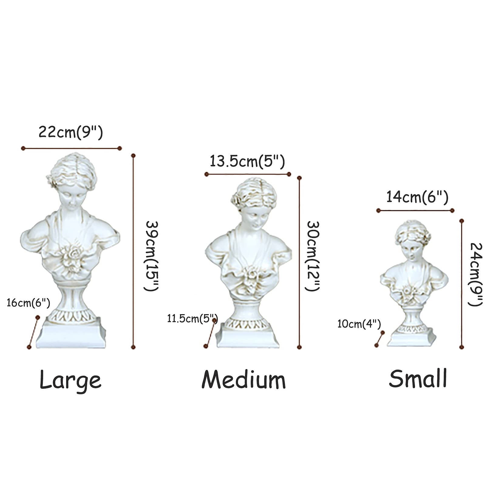Statua di Gypsum Replica Scultura Figura Resin Crafts Home Decor per Sketch Practice Artis,Romano Dea della Sapienza Statua del Busto-Piccolo 24x14x10cm(9x6x4inch)