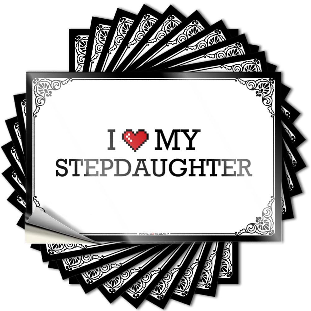 I Love My Stepdaughter Bottle Crazy - Mimosa Decals Self Adhesive Sticker(6X9CM)