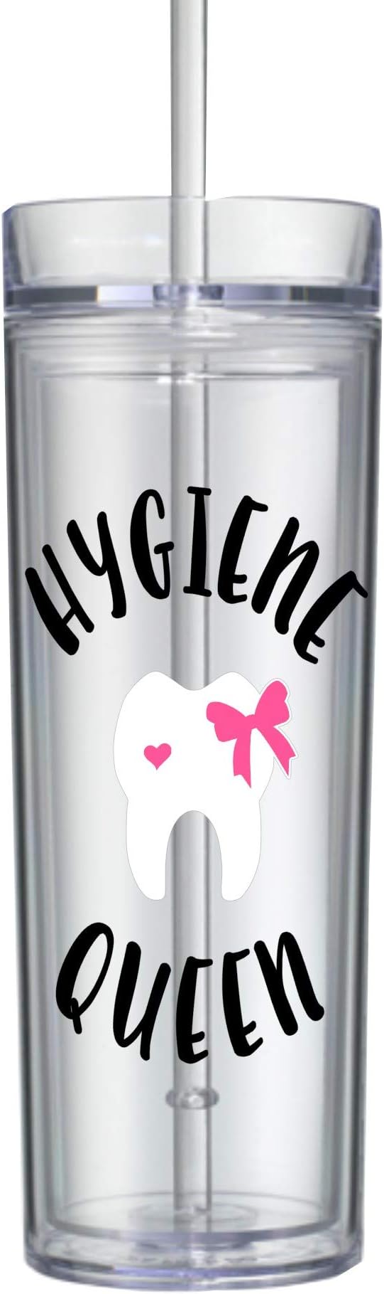 Dental Assistant Tumbler Straw and Lid Dentist Themed Gifts for Women Skinny 16 Ounces 0098
