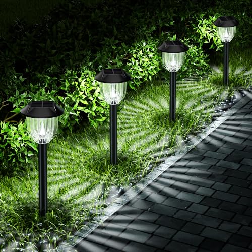 ALFIOT Solar Pathway Lights Outdoor,8 Pack Solar Garden Lights IP65 Waterproof Auto On/Off Solar Powered Landscape Lighting for Yard Patio Walkway (8)