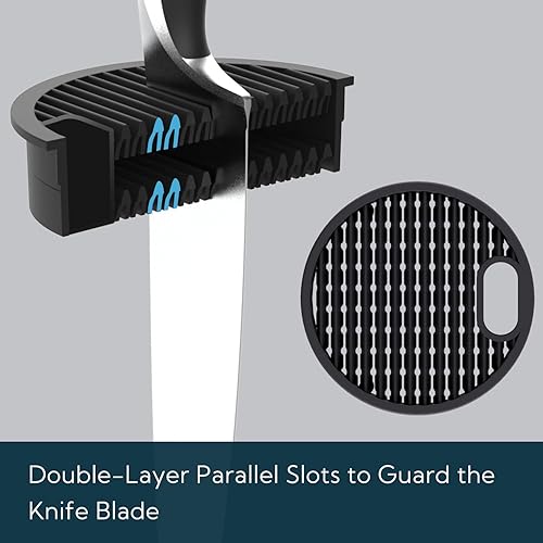 Miniatura 5 de Universal Knife Block without Knives, Round Kitchen Knife Holder with Scissors SlotSpace Saver Knife Storage with Clear Barrel - Unique Slot Design