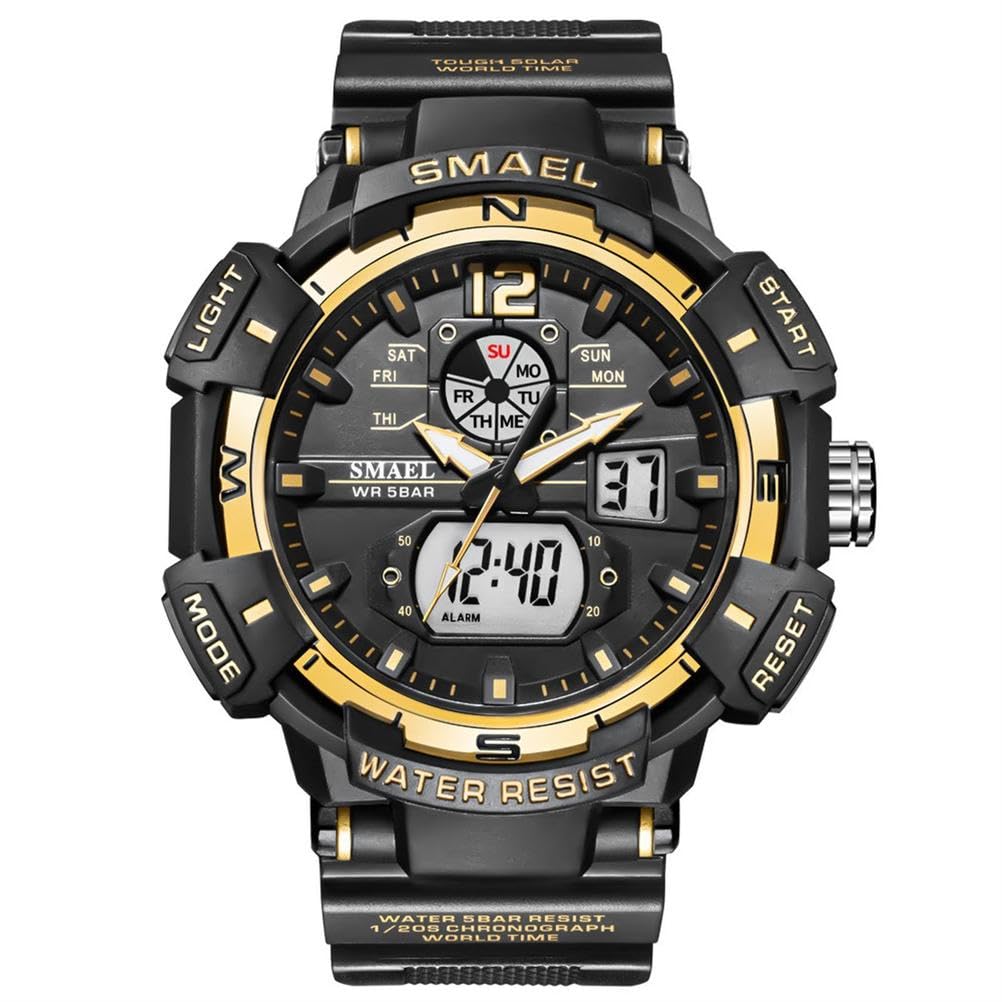Montre Homme Montre Digital Sport Homme M ilitaire étanche,Grand écran Analogique Digital Montre avec Alarme,LED,Montres Bracelets Multifonctions