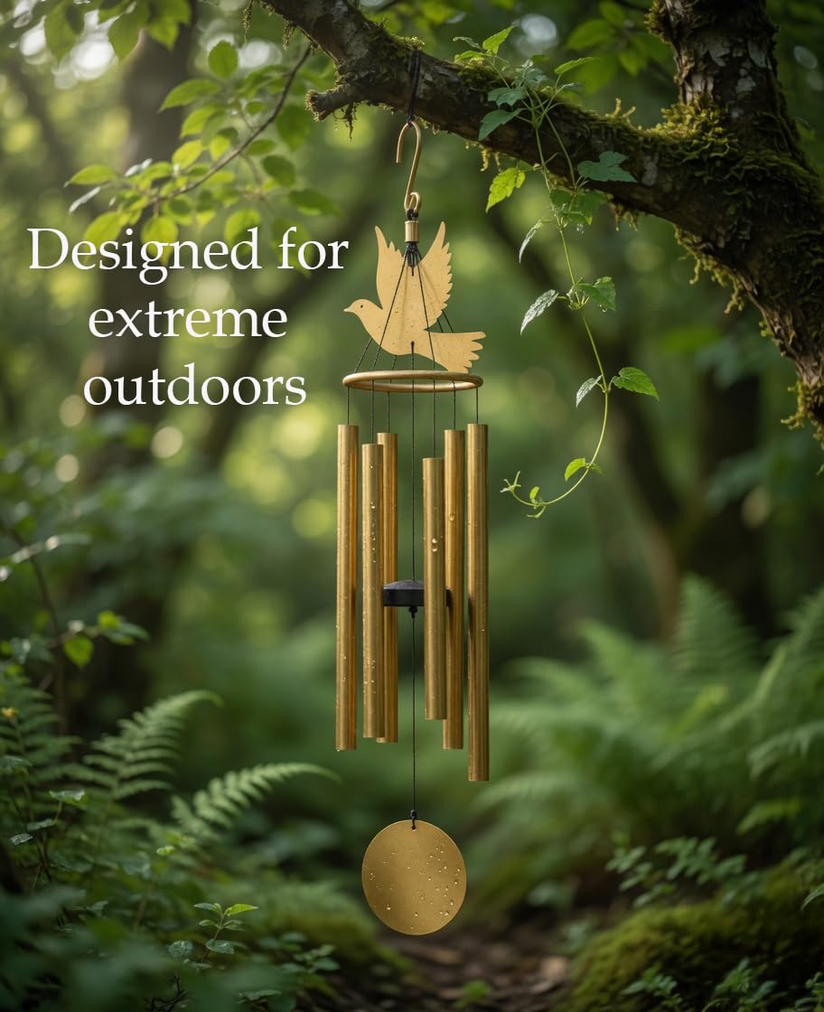 Paradigm Pictures Golden Bird Metal Wind Chime for Home & Balcony | Feng Shui Wind Chimes for Positive Energy | Big Wind Chime with Natural Melodious Sound for Home Décor 3