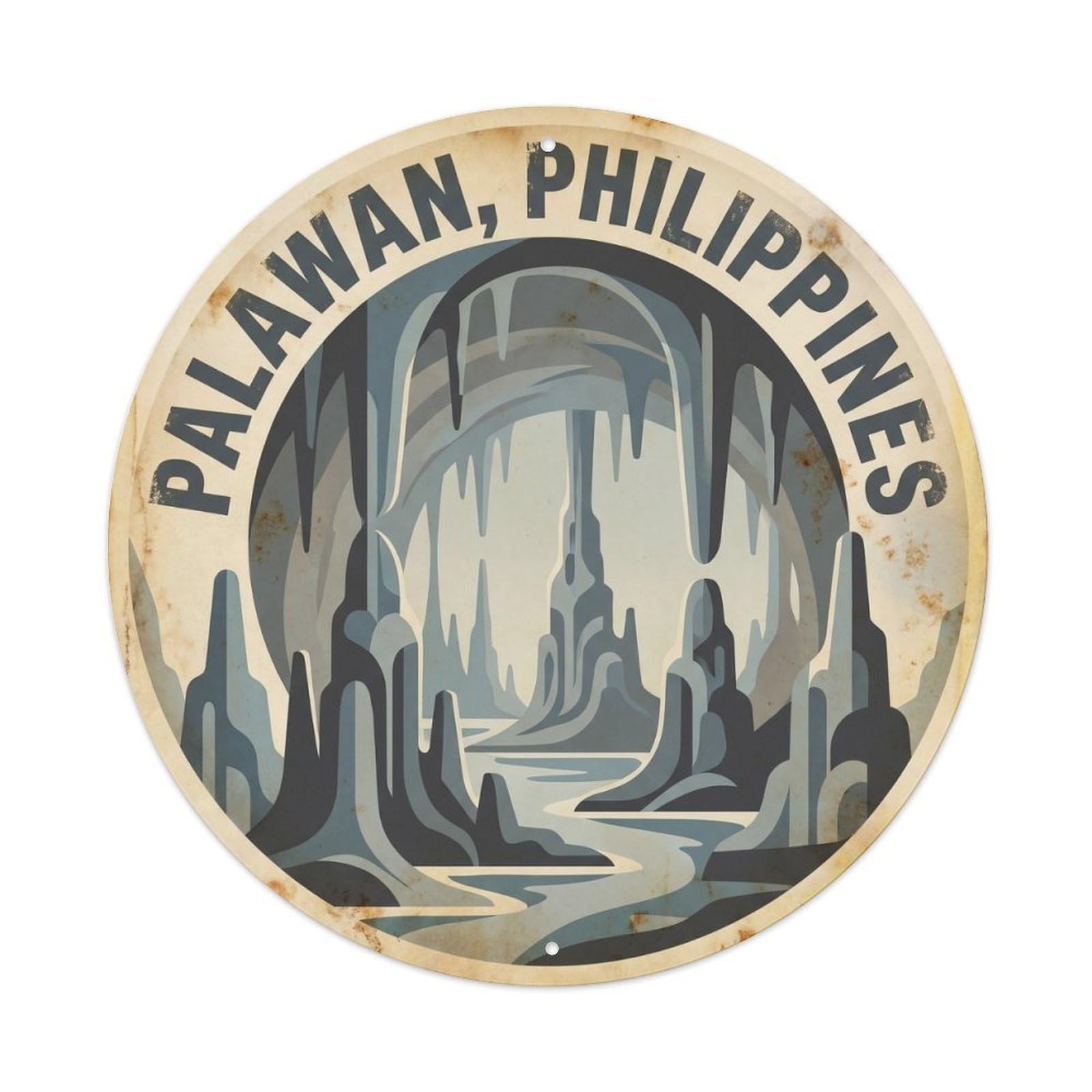 Limestone Coast Underground River Palawan Philippines Metal Tin Sign