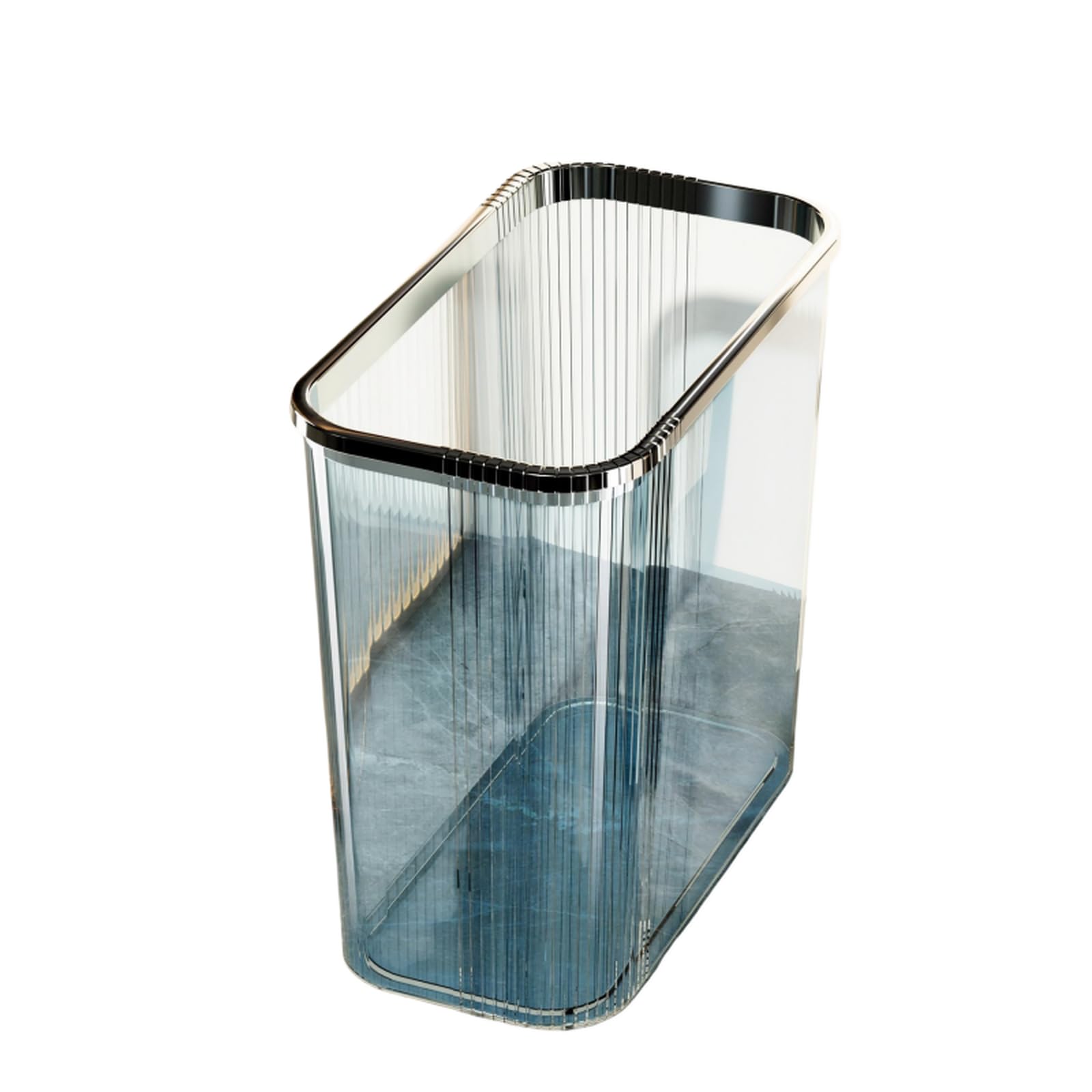 Genérico Nuevo cubo de basura de 15 cm de ancho, 14 litros de capacidad, de PET, con tapa abierta, para baño y cocina.