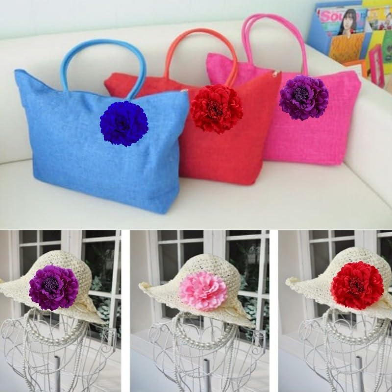 Miniatura 5 de Broche bohemio de flores de peonía para mujer, pinza de pelo de flor de peonía bohemia, broche de flor de bailarina flamenca, pinza de pelo de