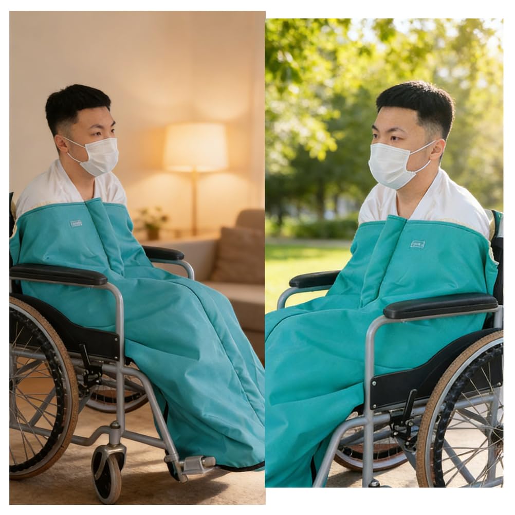 Manta impermeable para silla de ruedas para adultos, ligera, con cremallera, para personas mayores, forro polar de invierno, manta cálida para la parte inferior del cuerpo, funda para pies a prueba de