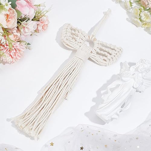 Miniatura 4 de WEBEEDY Kit de macramé de ángel, para colgar en la pared, para mujeres, adultos, principiantes, decoración de pared de ángel hecha a mano con video