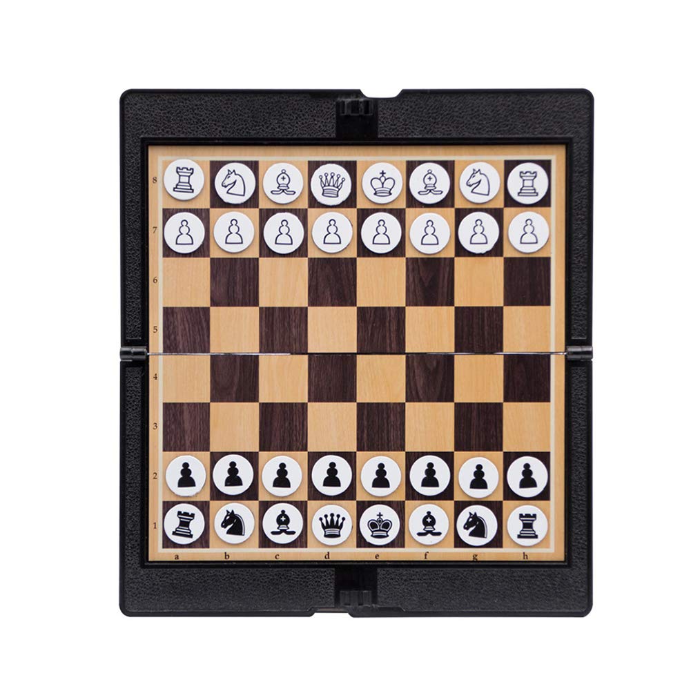 Échiquier Pliable Magnétique Mini - Format Poche 18x20 Cm, Marron, Parfait Pour Les Voyages Ou Les Déplacements !