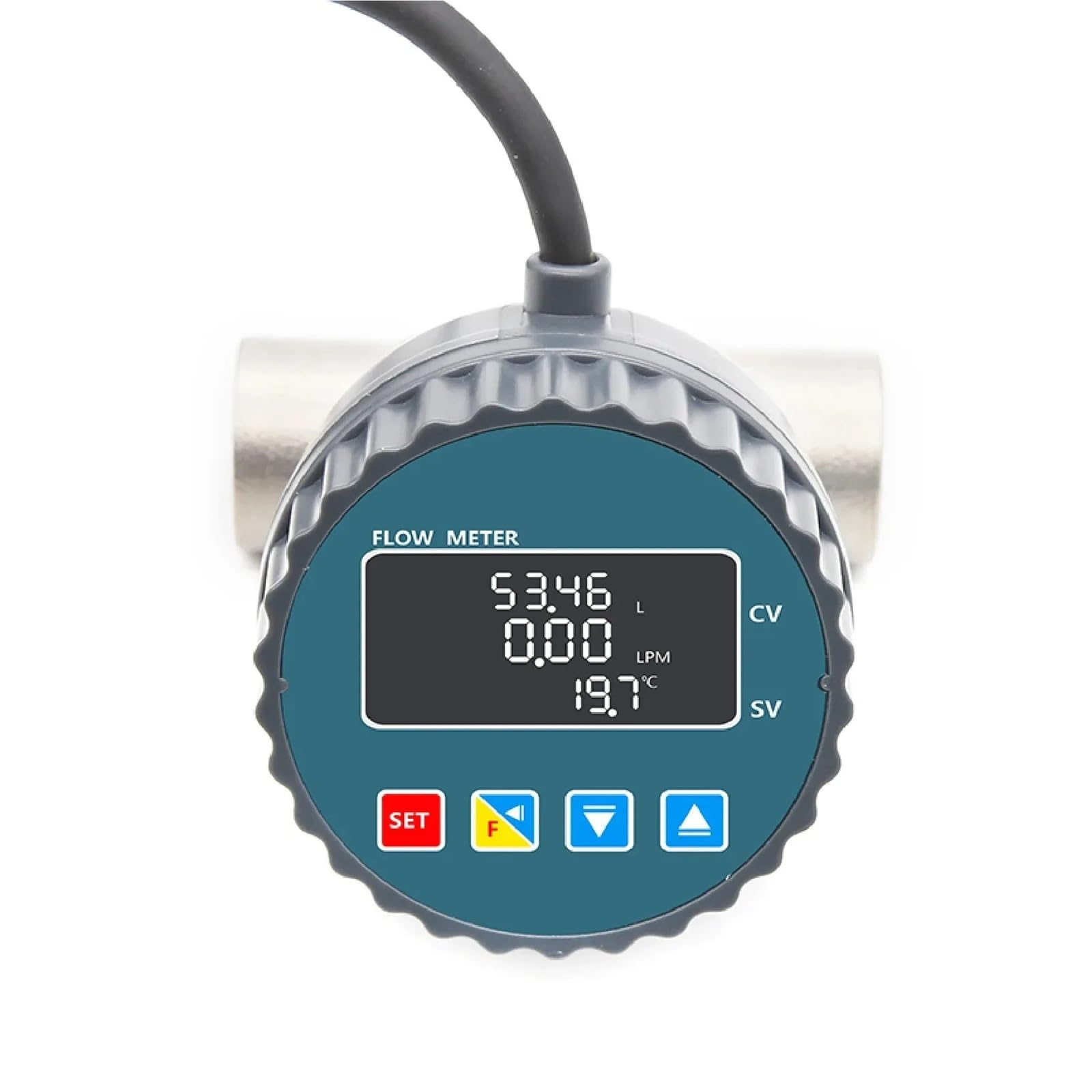 Medidor de Flujo con Pantalla Digital de Acero Inoxidable RS485, medidor de Flujo de Agua líquida de Alta precisión, Sensor de Flujo electrónico for jardín de Granja(DN25)