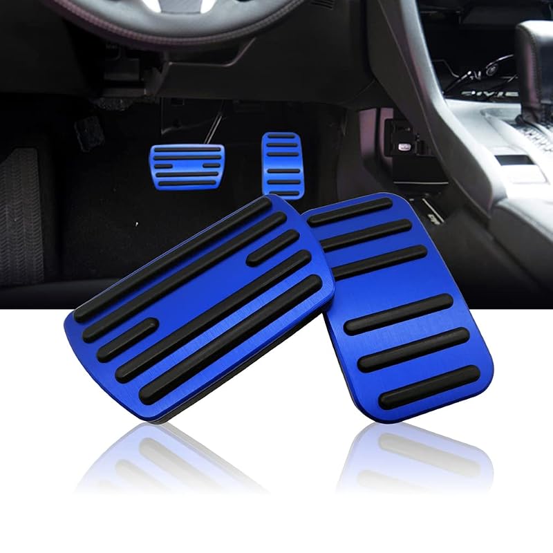 Kit de capas para pedais Honda em alumínio com faixa antiderrapante, instalação sem furos, modelo B-Blue, NYZ-FPHA0203