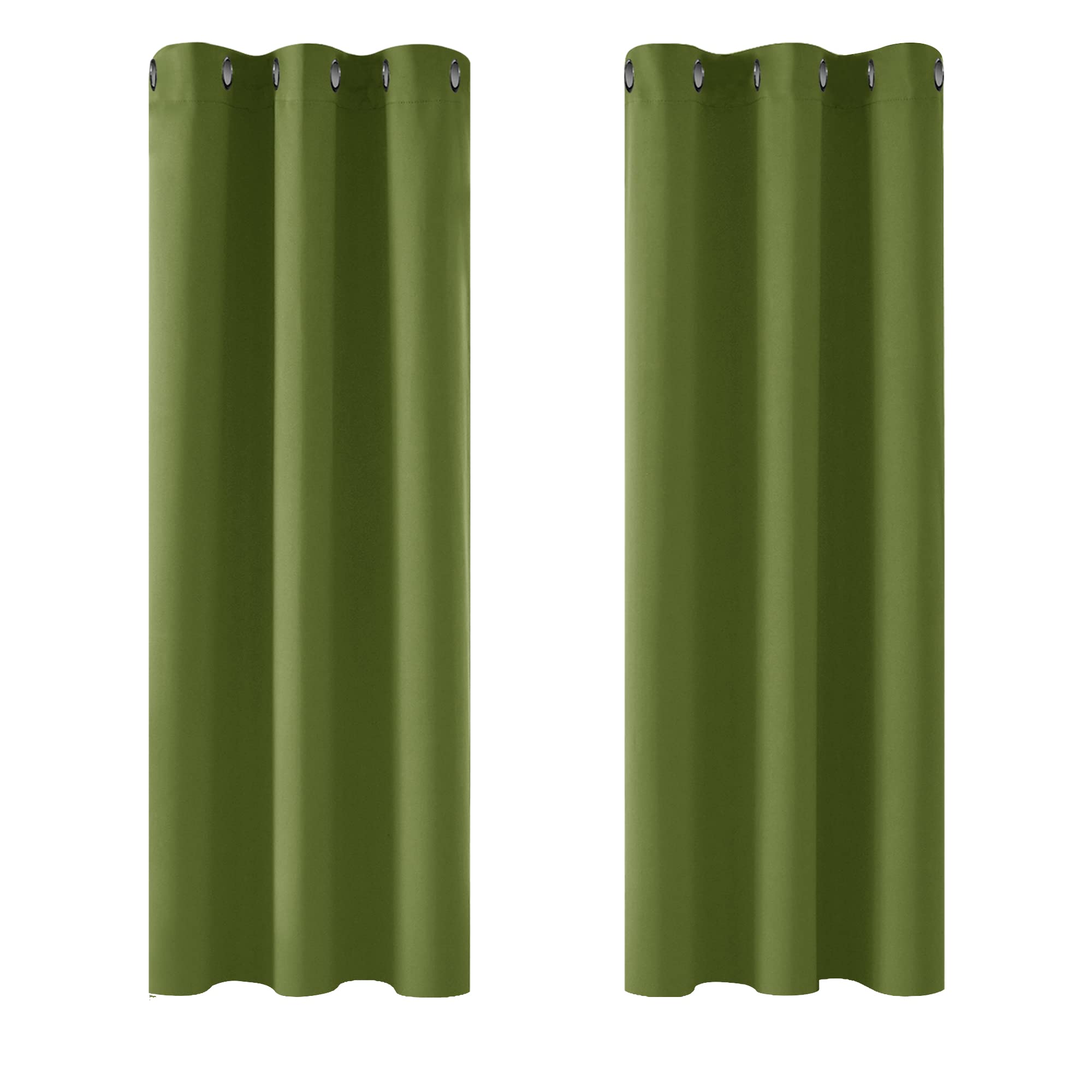 Deconovo Blickdicht Gardinen mit Ösen für Schlafzimmer Thermogardinen Vorhang Blickdicht Kälteschutz Thermogardine Hitzeschutz Dicke Thermovorhang, 138x107cm(HöhexBreite), Apfelgrün, 2er Set