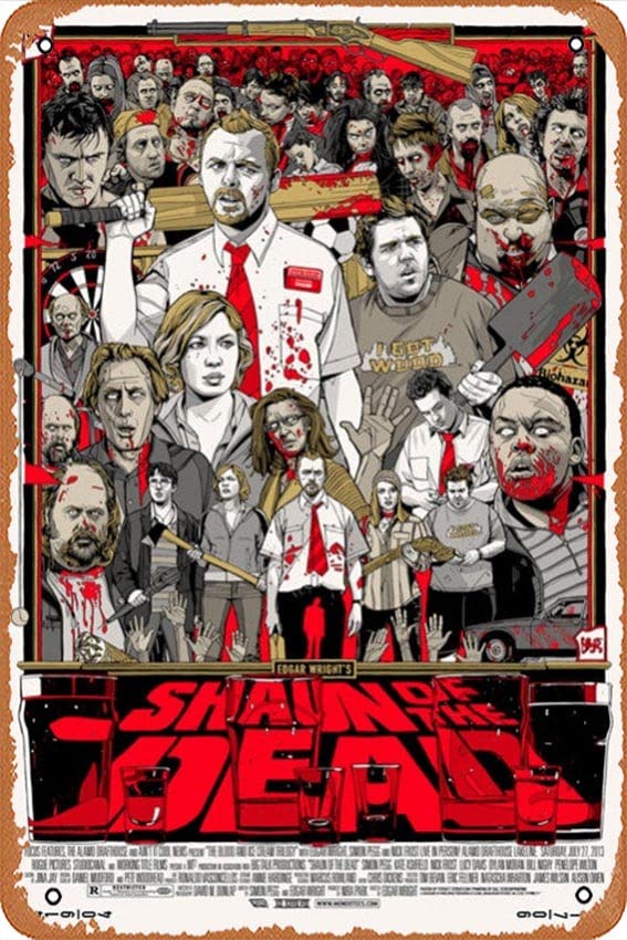Muecddoa Shaun of the Dead-Stout Metal Sign Vintage Look Kitchen Signs Wall Decor Bar Decorations Funny Tin Art Plaques Metal Signs 8x12 Inch