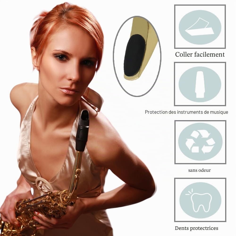 8 Pièces Coussinets de Dent de Saxophone, Coussins Embouchure, Coussin Clarinette, Coussin Embouchure pour Saxophone Alto, 0,8mm Épais