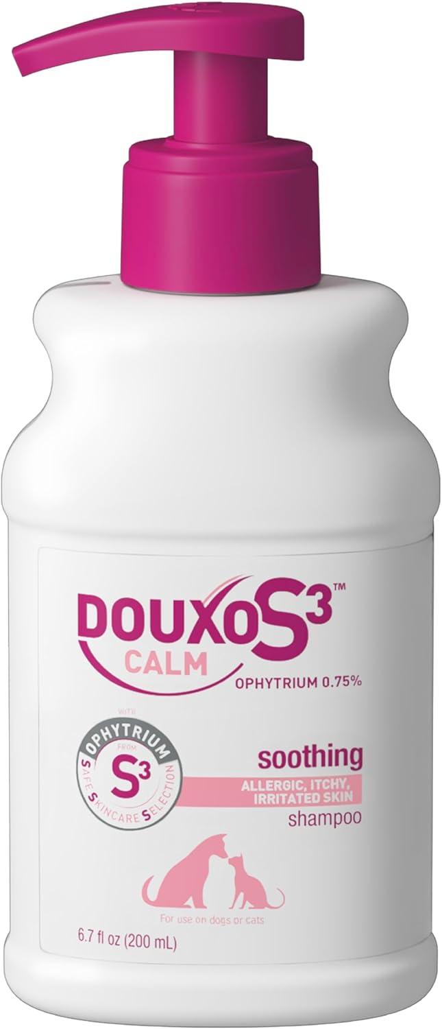 Douxo S3 Calm Shampoo, Contains 0.75% Ophytrium, Soothing, For Itchy, Irritated or Allergic Skin, For Dogs and Cats, 6.7 fl. oz. (200mL)