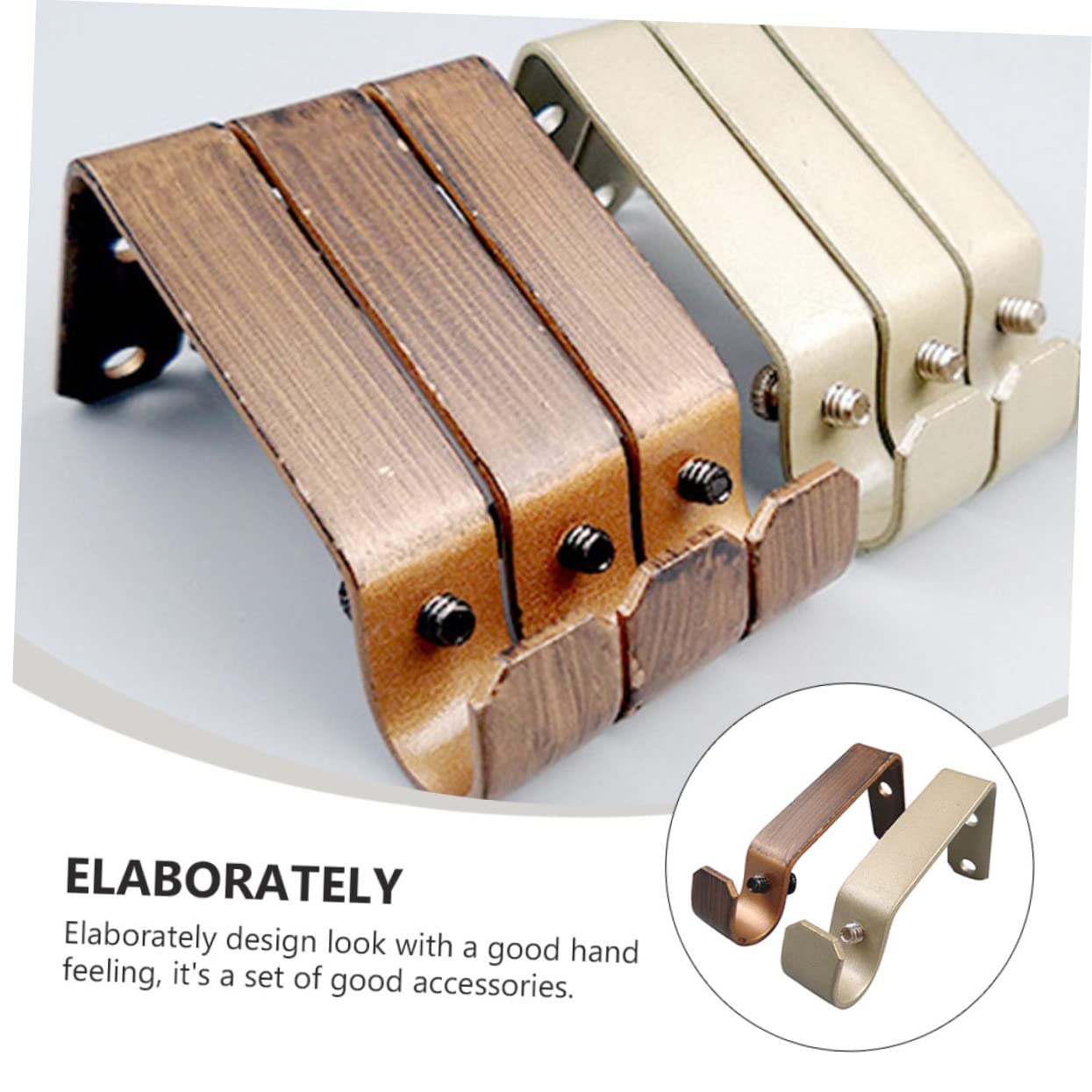 Zerodeko Lot De 3 Supports De Tringle À Rideaux Robustes Et Faciles À Installer pour Une Maison Rétro Moderne 4 Pièces X 3