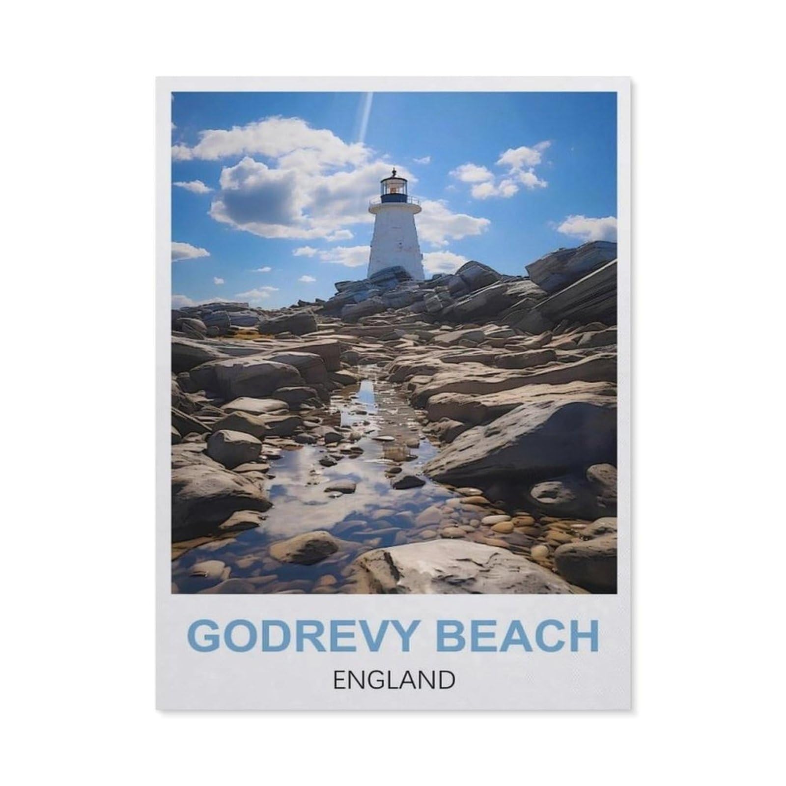 Metal Sign Tin Sign，Godrevy Beach England(15x30cm）