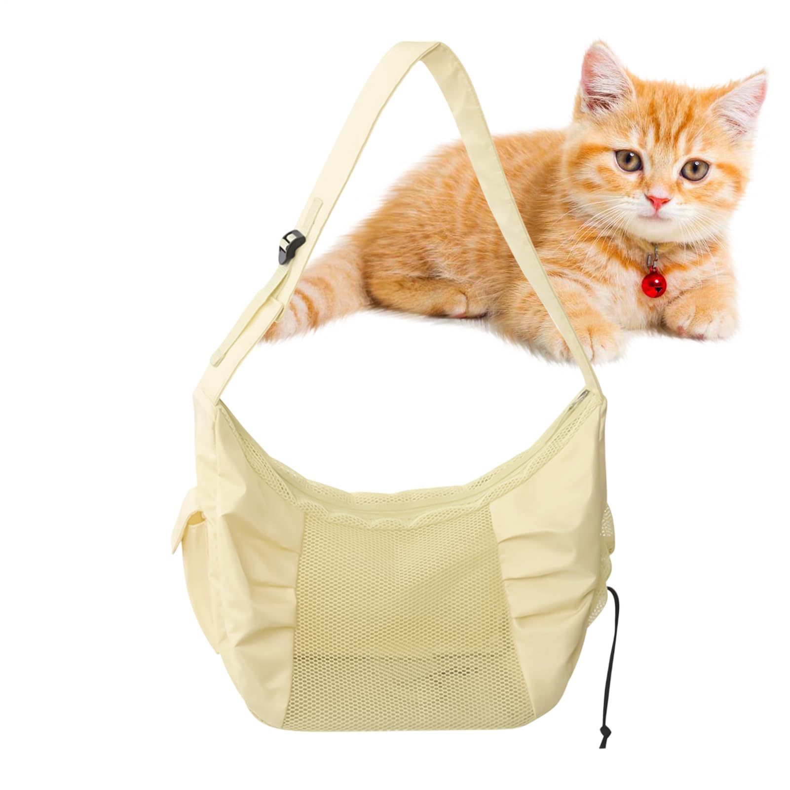 Sac de transport pour chat avec maille de ventilation et fermeture éclair supérieure