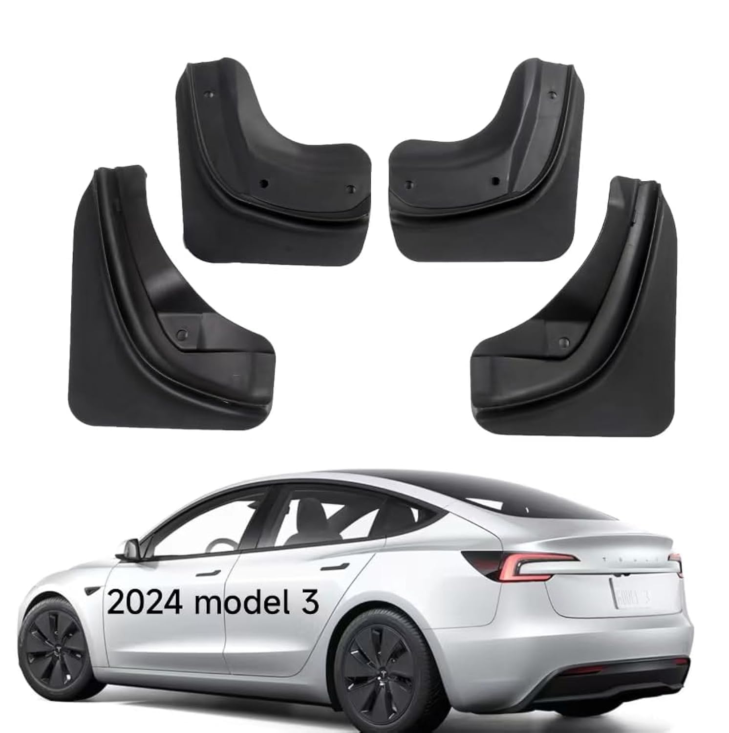 2024 Tesla Model 3 Highland Mud Flaps Front and Rear Splash Guards Mudguard Mudflaps Car Accessories for Model Y 2024 (Upgraded Version, 4 pcs)