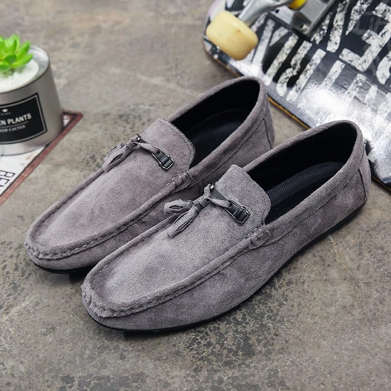 Mens Loafers Round Toe Suede Vamp with Tassel Loafer Shoes Comfortable Slip Resistant Anti-Slip Wedding Slip-on2