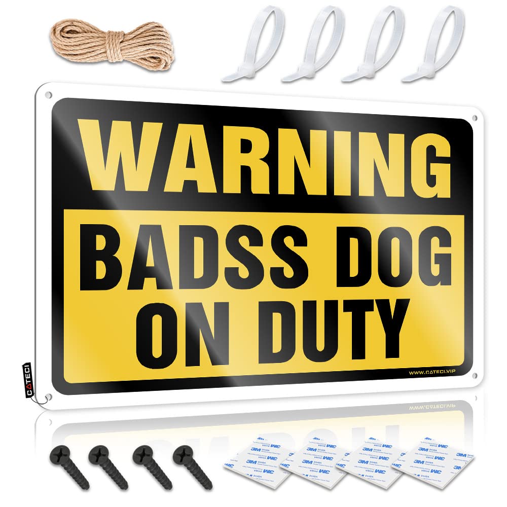Clock Summer Funny Vintage Signs - Warning Badass Dog On Duty Rustic Wall Art Gift For Her Easy Hang For Tiki(30X40CM)
