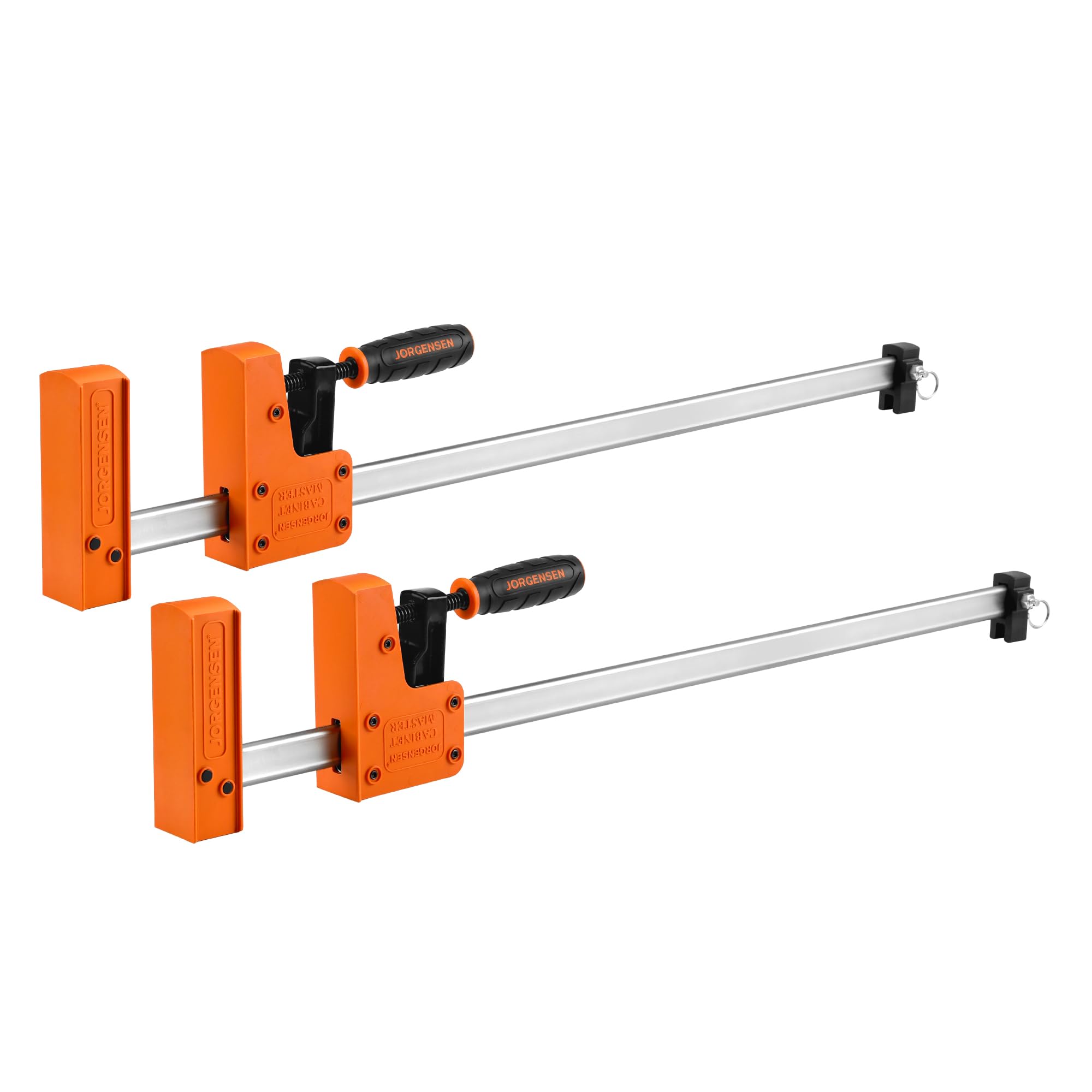 JORGENSEN 24-inch Bar Clamps, 90°Cabinet Master Parallel Jaw Bar Clamp Set, 2-pack