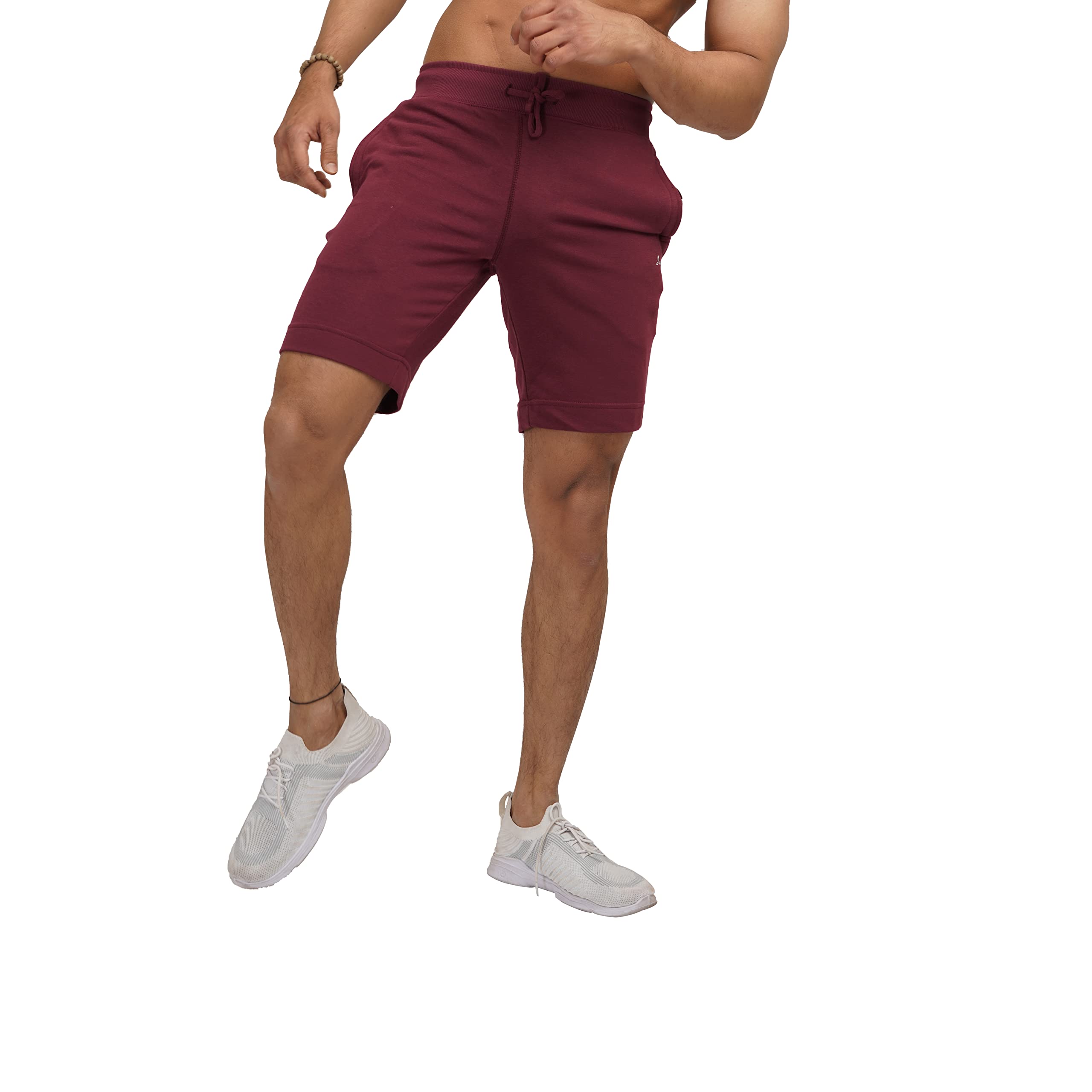 CARBON BASICSMen's Cotton Regular Fit Above Knee-Length Casual Shorts