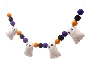 Glaciart One Elegant Halloween Felt Balls & Ghost Ornaments Garland