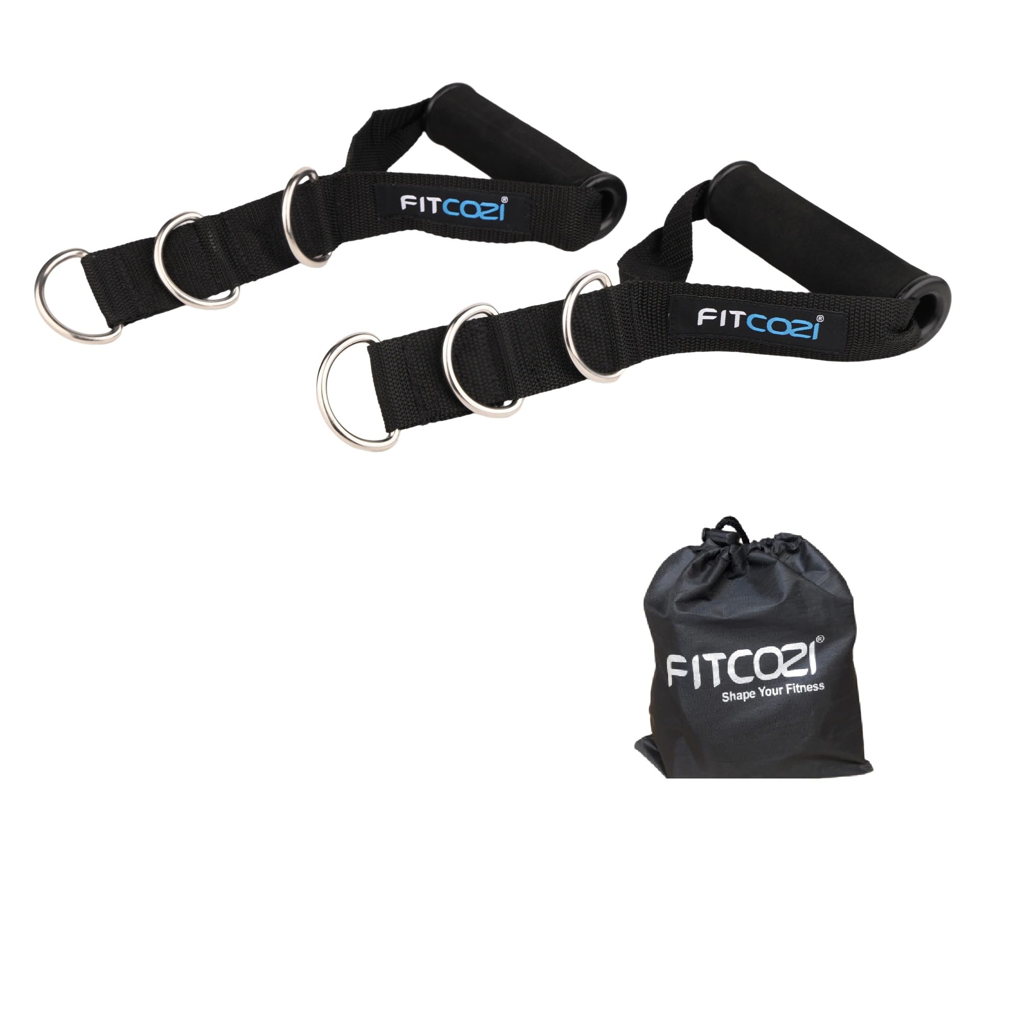 FITCOZI Rubber Multifunction 3D Ring Grip Triceps Rope Resistance Bands Handle for Cable Machine Attachments, Gym LAT Pulldown Exercise