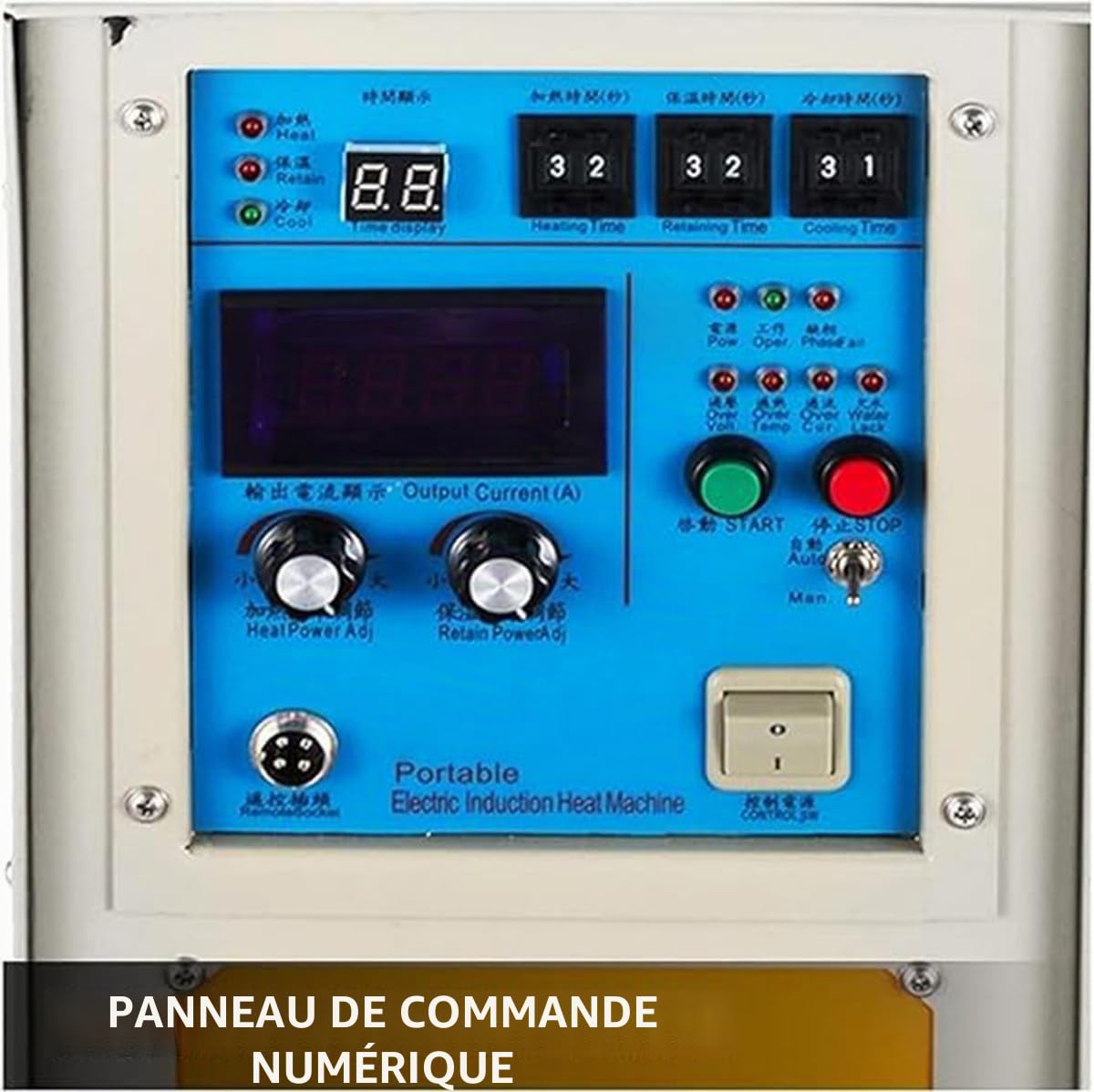 15KW 30-80 KHz Machine de Chauffage par Induction à Haute fréquence Équipement de trempe et de Refroidissement de Tubes en cuivre Brasage et recuit Traitement Thermique