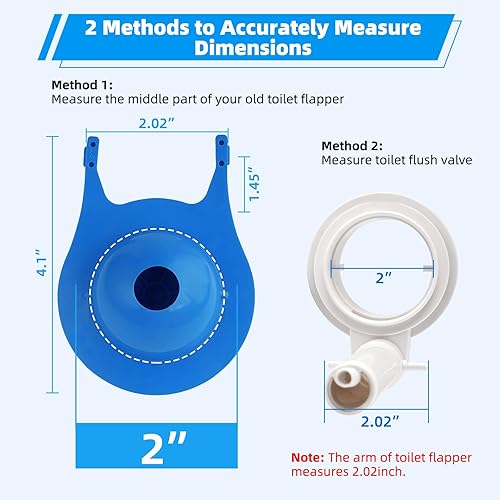 Miniatura 3 de Aletas universales de repuesto para inodoro de 2 pulgadas compatibles con Gerber Toto Kohler American Standard, aleta de goma resistente con cadena